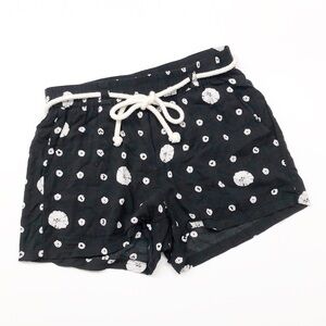 Splendid black & white printed rope lounge shorts